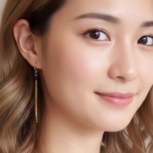 Handmade Black Crystal Tassel Earrings